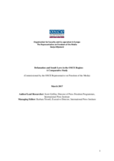 Defamation and Insult Laws in the OSCE Region: A Comparative Study