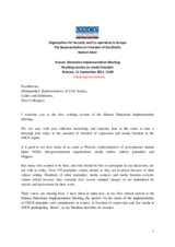OSCE RFOM speech from Working Session 1, Human Dimension Implementation Meeting  