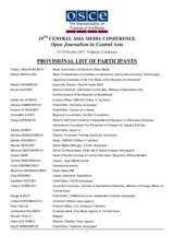 Preliminary list of participants 