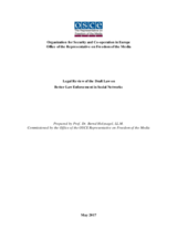 Legal Review of the Draft Law on Better Law Enforcement in Social Networks