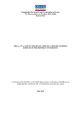 Legal Analysis on the Draft Code of Audiovisual Media Services of the Republic of Moldova