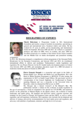 The biographies of experts of the 20th Central Asia Media Conference