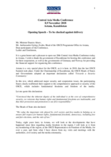 Opening Speech at the Central Asia Media Conference