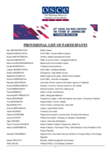 List of participants of the 20th Central Asia Media Conference – The future of journalism