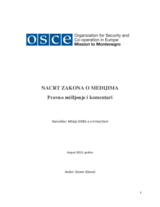 Pravno mišljenje o nacrtu Zakona o medijima