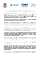 Joint Declaration on Challenges to Freedom of Expression in the Next Decade