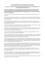 Joint Declaration on Defamation of Religions, and Anti-Terrorism and Anti-Extremism Legislation