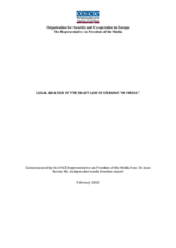 Legal review of the draft law of Ukraine "On Media"