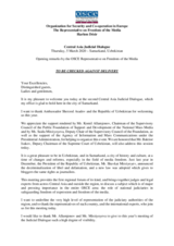 Opening remarks by the OSCE Representative on Freedom of the Media at the second Central Asia Judicial Dialogue