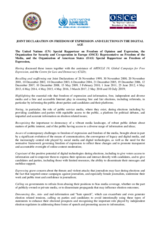 Joint Declaration on Freedom of Expression and Elections in the Digital Age