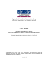 Legal review of the draft Federal Act on Measures to Protect Users on Communications Platforms (Kommunikationsplattformen-Gesetz – KoPI-G) by the Republic of Austria