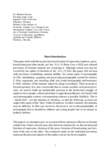 Presentation by Dr. Manfred Dauster Presiding Judge at the Supreme Court of Bavaria München, Germany