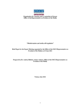 Policy brief paper on disinformation and media self-regulation