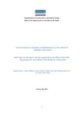 Policy brief paper on international law and policy on disinformation in the context of freedom of the media