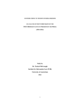 Another string to the bow of media freedom, An analysis of the Communiqués of the  OSCE Representative on Freedom of the Media (2014-2022)