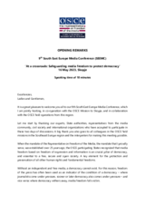 Opening Remarks at the 9th South East Europe Media Conference 