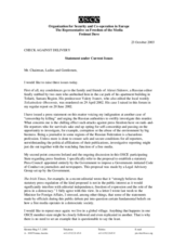 Statement on current issues