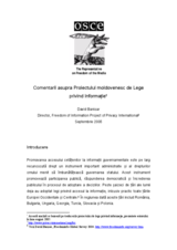 Comments on the Moldovan Draft Law on Information (ro)