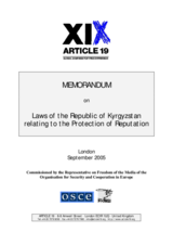 Legal review on civil and criminal law on libel in Kyrgyzstan