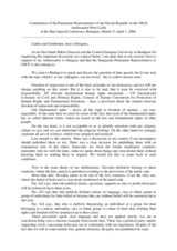 Speech by Ambassador Peter Lizak of Slovakia