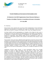 EU statement by the Finnish Presidency of the Council of the European Union