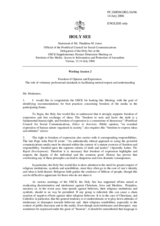 Statement by Thaddeus M. Jones of the Holy See