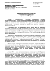 Information on Freedom of Expression and Mass Media in the Republic of Azerbaijan (document in Russian only)