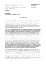 Statement by Rashid Hajili, Chairman of the Media Rights Institute on Access to Information