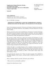 Statement by Elchin Shikhlinskiy, Chief Editor of "Ayna-Zerkalo" newspaper and Chairman of the Union of Azerbaijani Journalists