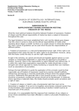 Contribution by the Church of Scientology European Human Rights Office