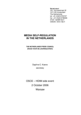 Media Self-Regulation in the Netherlands