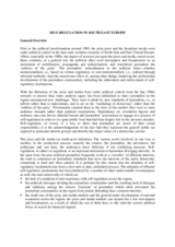 Self-Regulation in South East Europe