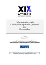 Memorandum on the draft law of the Republic of Azerbaijan on defamation (az)