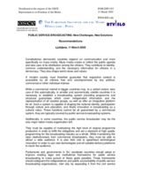 Public Service Broadcasting: New Challenges, New Solutions