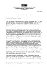 Report to the Permanent Council