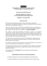 Dushanbe Declaration on Media Self-Regulation