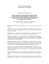 Council of Europe: Recommendation REC (2001) 8 of the Committee of Ministers to Member States on Self-Regulation Concerning Cyber Content