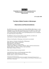 The State of Media Freedom in Montenegro