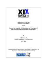 Review on the Law of the Republic of Uzbekistan on Principles of and Guarantees for Freedom of Information