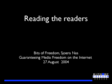Reading the readers, presentation by Sjoera Nas, Bits of Freedom