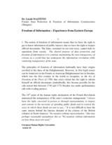 Freedom of Information - Experiences from Eastern Europe, presentation by Dr. Laszlo Majtenyi, Hungary