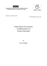 Joint OSCE/Council of Europe Review on Two Draft Freedom of Information Laws in Azerbaijan