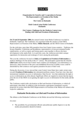Dushanbe Declaration 2004: Dealing with Libel and Freedom of Information in Central Asia