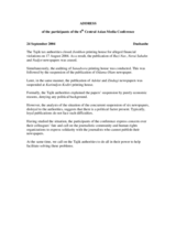 Address of the Participants of the 6th Central Asia Media Conference