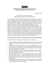 Almaty Declaration: Freedom of the Media in Times of Anti-Terrorist Conflict