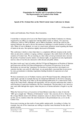 Address at the Third Central Asia Media Conference in Almaty