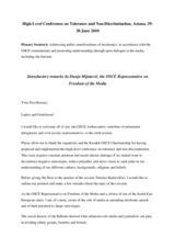 Introductory remarks by Dunja Mijatovic, OSCE Representative on Freedom of the Media