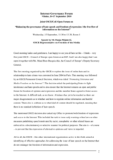 Speech by Dunja Mijatovic, OSCE Representative on Freedom of the Media, at the Internet Governance Forum, Vilnius, Lithuania, 15 September 2010