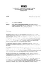 Letter to participating States on the study of legal provisions and practices related to freedom of expression, the free flow of information and media pluralism on the Internet