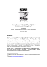 Comments on the Moldovan Draft Law on State and Official Secrets   (ro)